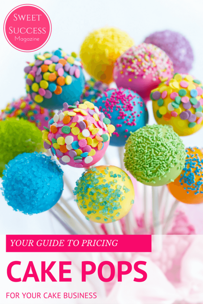 Cake Pop pricing guide - picture of rainbow color hot pink blues and green - cake pops