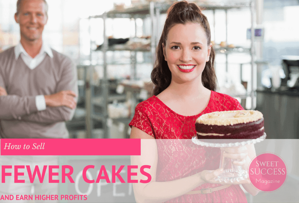 woman holding a red velvet cake on a platter with cake business partner in the background